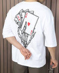 Drop Shoulder Graphic Back Print Crew Tshirt