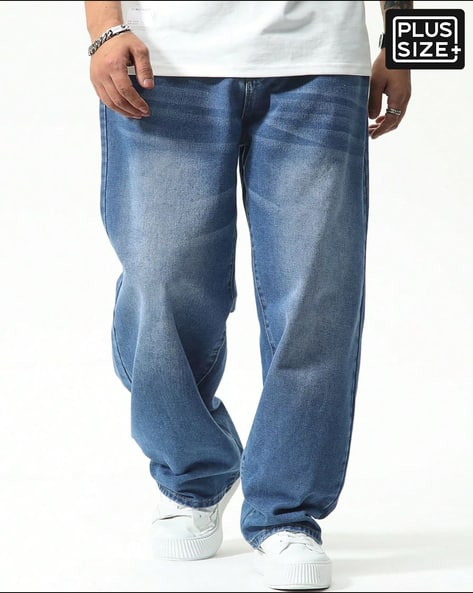 Full Length Fly With Button Closure Mid Wash Jeans