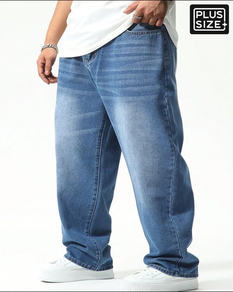 Full Length Fly With Button Closure Mid Wash Jeans