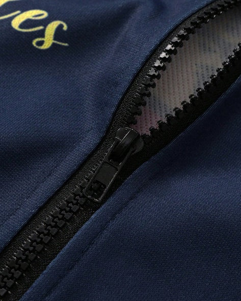 Relaxed Fit Drop Shoulder Graphic Back Print Track Jacket