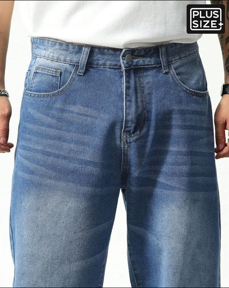 Full Length Fly With Button Closure Mid Wash Jeans