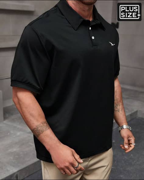 Short Sleeve Graphic Placement Embroidered Polo Tshirt
